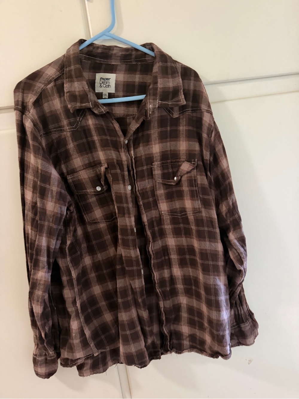 Paper Denim & Cloth Brown Plaid Button-Up Shirt